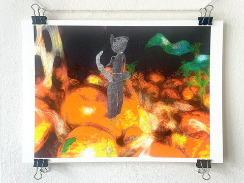 Fox Harrison, walking among apples (2025)